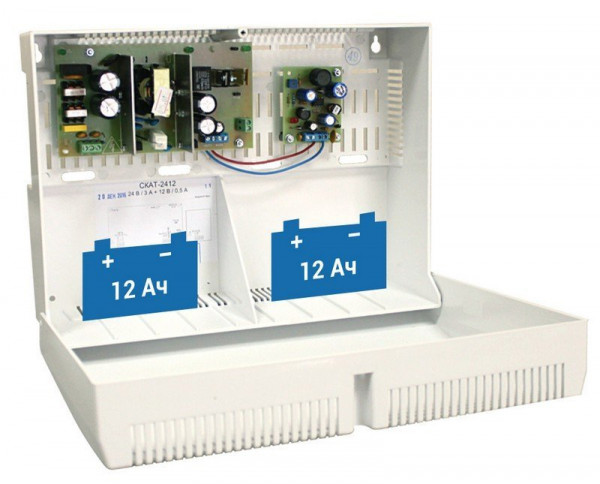 Источник вторичного электропитания резервированный СКАТ-2412 (СКАТ ИБП-24/3(12/0,5)-2x12) (110)