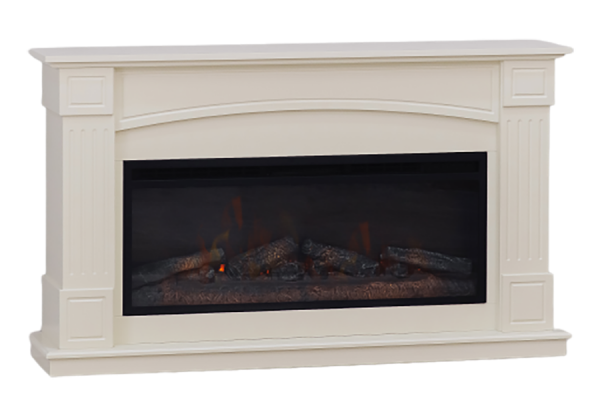 Линейный электрокамин Elekam Boston бежевый с очагом Pulsar 38