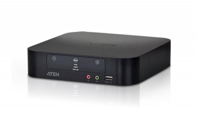 Переключатель KVM Aten, портов: 2, 44,7х197х197 мм (ВхШхГ), USB, цвет: чёрный