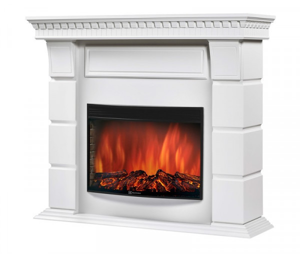 Электрокамин с широким очагом 2D Electrolux EFP/P-2720RLS с порталом Firelight Elegante 25 белый