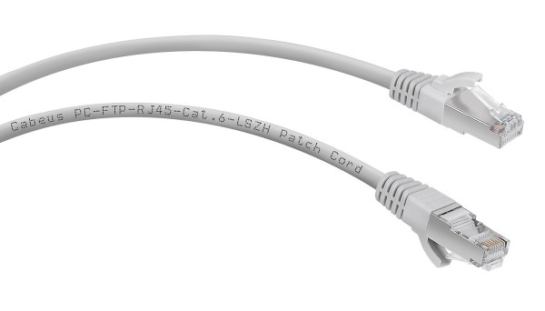 Шнур коммутационный Cabeus, кат. 6, экр., F/UTP, RJ45/RJ45, d 6,2 15м, LSZH, AWG24 серый, (PC-FTP-RJ45-Cat.6-15m-LSZH)