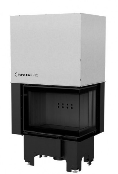 Угловая правая дровяная топка Kratki VNP/700/480 черная футеровка