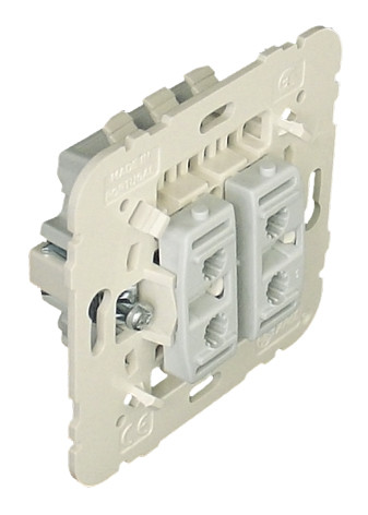 Выключатель Efapel MEC21, двухклавишный кнопочный, без подсветки, 10А, (но+нз) (21154)