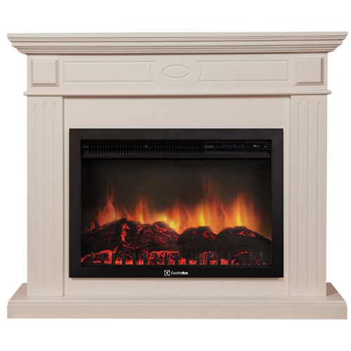 Электрокамин с широким очагом 2D Electrolux EFP/P-2720RLS с порталом Firelight Bianco 25 беленый дуб