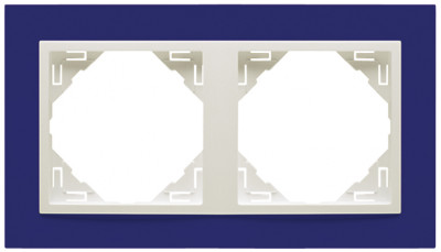 Рамка Efapel Logus90, 2 поста, плоская, универсальная, цвет: синий/лёд, линейка "Анимато" (90920 TZG)