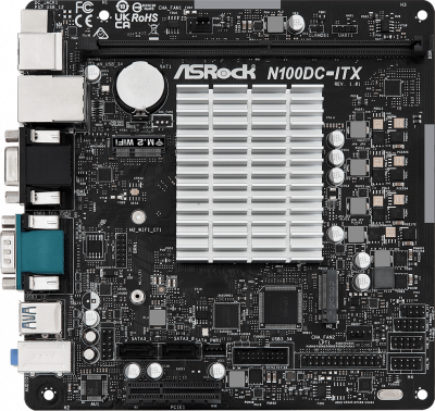 Материнская плата ASRock N100DC-ITX + Intel N100 onboard