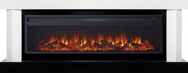 Линейный электрокамин Royal Flame Vancouver 60 (белый c черным) с очагом Vision 60 LOG LED