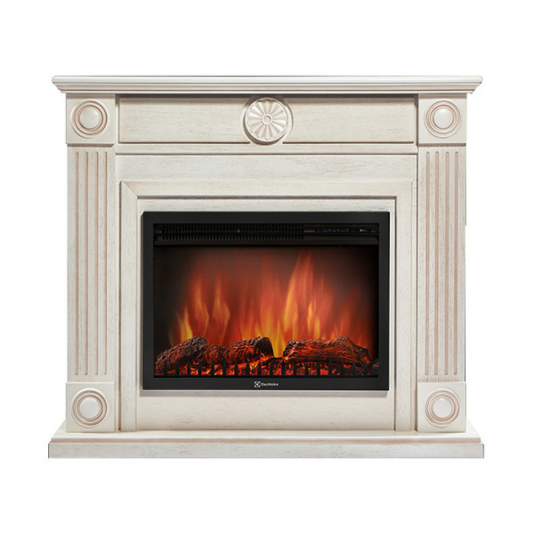 Электрокамин с широким очагом 2D Electrolux EFP/P-3320RLS с порталом Firelight Frame 30 шпон белёный дуб