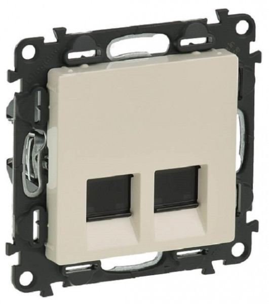 Розетка информационная Legrand Valena Life, 2x RJ45, кат. 6, неэкр., внешняя, 51х58 мм (ВхШ), цвет: слоновая кость, (LEG.753543)