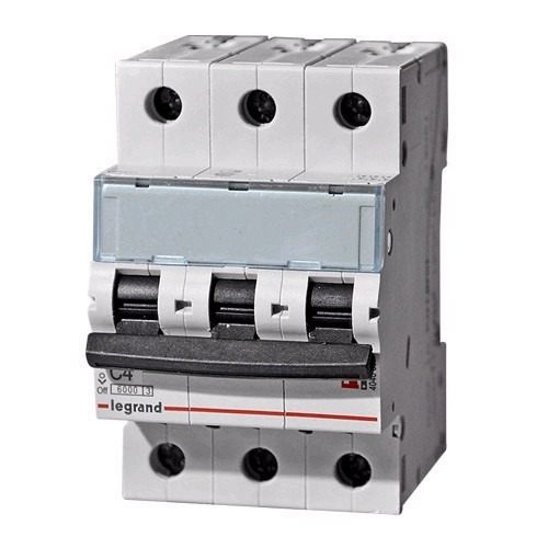 Автоматический выключатель Legrand DX3, 3 модуль, C класс, 3P, 4А, 10кА, (LEG.407854)