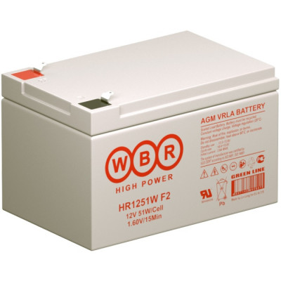 Аккумулятор для ИБП WBR HR, 98х98х151 мм (ВхШхГ),  необслуживаемый свинцово-кислотный,  12V/, (HR 1251W F2 WBR)