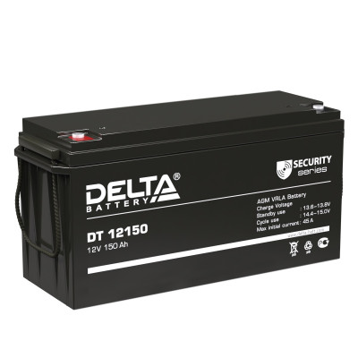 Аккумулятор для ИБП Delta Battery DT, 243х171х486 мм (ВхШхГ),  Необслуживаемый свинцово-кислотный,  12V/150 Ач, цвет: чёрный, (DT 12150)