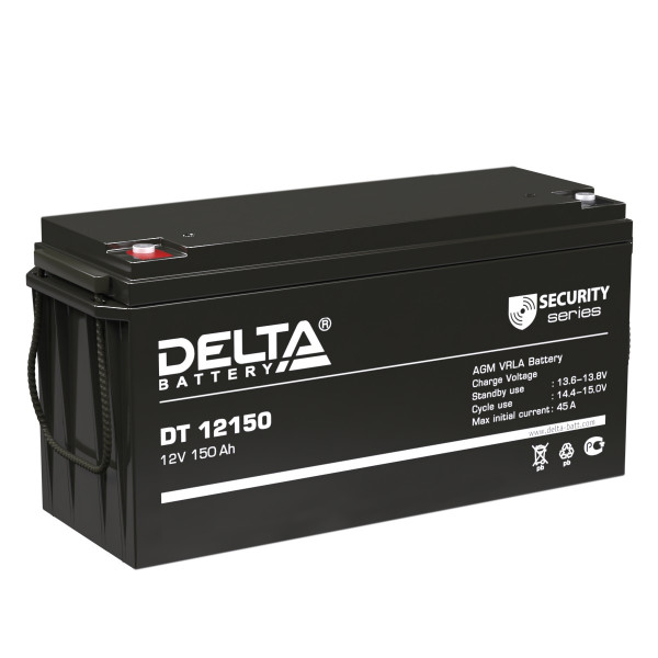 Аккумулятор для ИБП Delta Battery DT, 243х171х486 мм (ВхШхГ),  Необслуживаемый свинцово-кислотный,  12V/150 Ач, цвет: чёрный, (DT 12150)