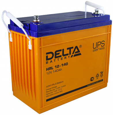 Аккумулятор для ИБП Delta Battery HRL, 287х173х342 мм (ВхШхГ),  необслуживаемый электролитный,  12V/140 Ач, цвет: жёлтый, (HRL 12-140)