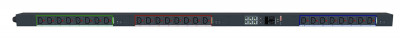 Блок силовых розеток ELEMY iPDU-593X, IEC 60309 C13 х 24, вход IEC 309 16A 3P+N+E, шнур 2,8 м, 1720х56х75 мм (ВхШхГ), 48А, трехфазный, автомат, чёрный, с фиксатором вилки
