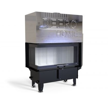 Угловая левая дровяная топка DEFRO HOME RIVA ME BL G SHORT, угловое стекло слева, с водяным контуром, гильотина