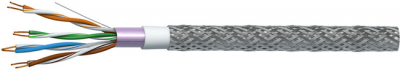 Кабель симметричный для структурированных кабельных систем (F/UTP) категории 5e, групповой прокладки, с пониженным дымо- и газовыделением, бронированный КВПЭфКГнг(А)-LS-5е 4х2х0,52 (Спецкабель)