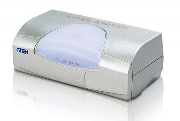 Переключатель KVM Aten, портов: 4 х HDB-15, 44х65,2х120 мм (ВхШхГ), цвет: металл