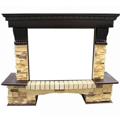 Широкий портал Royal Flame Pierre Luxe сланец под очаги Dioramic 28 FX (Темный дуб)