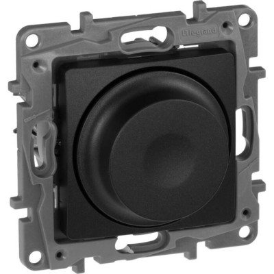 Светорегулятор Legrand Etika, одноклавишный, без подсветки, цвет: антрацит, с поворотной ручкой (672619)