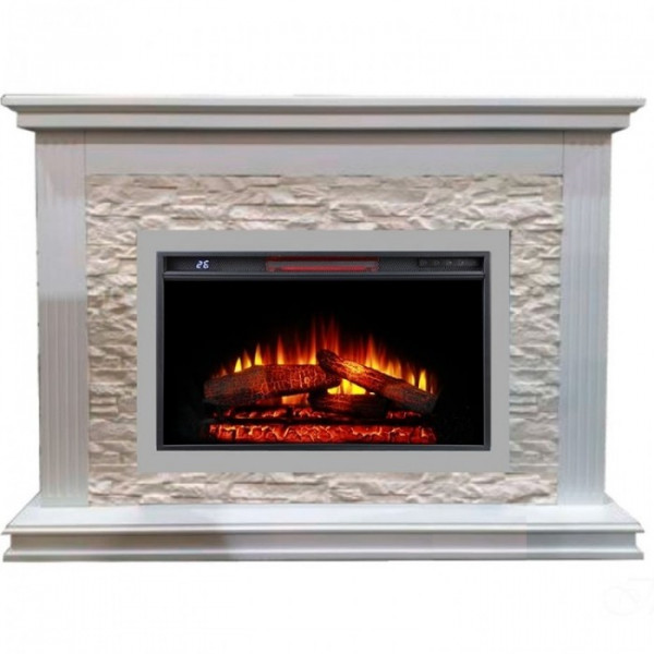 Электрокамин с широким очагом 2D InterFlame Сиена сланец с очагом Foton 26 QZ