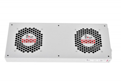 Вентиляторный модуль Rem R-FAN, 230V, 45х432х195 мм (ВхШхГ), вентиляторов: 2, 86 дБ, поток: 300 м3/ч, для шкафов ШТК, ШРН, ШТВ, цвет: серый, (с колодкой)