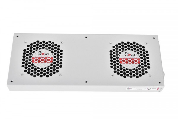 Вентиляторный модуль Rem R-FAN, 230V, 45х432х195 мм (ВхШхГ), вентиляторов: 2, 86 дБ, поток: 300 м3/ч, для шкафов ШТК, ШРН, ШТВ, цвет: серый, (с колодкой)