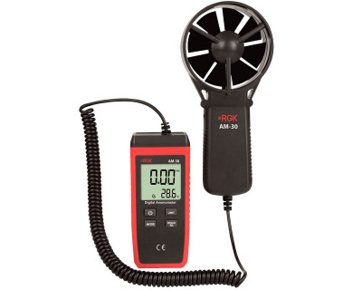Тестер RGK, (AM-30 + поверка), температурный, с дисплеем, питание: батарейки, корпус: пластик, анемометр, (779296)