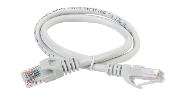 Шнур коммутационный ITK, кат. 6, неэкр., U/UTP, RJ45/RJ45, 10м, LSZH, серый, (PC01-C6UL-10M)