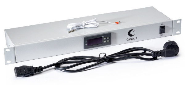 Микропроцессорная контрольная панель Cabeus, 19", 1U, 45х425х120 мм (ВхШхГ), для телекоммуникационных шкафов, цвет: серый