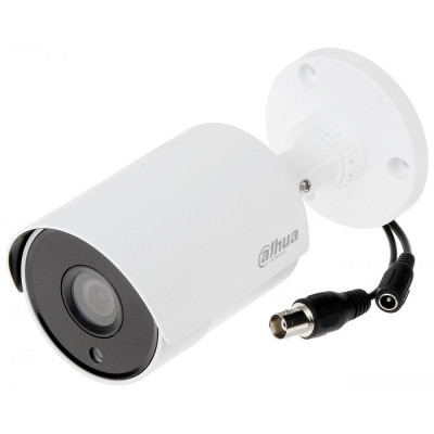 Видеокамера HDCVI Dahua, bullet-камера, помещ./улица, 4Мп, 1/3’, 1920х1080, 25к/с, ИК, цв:0,03лк, об-в:3,6мм, DH-HAC-HFW1400SLP-0360B