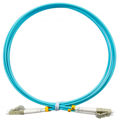 Коммутационный шнур оптический Hyperline, Duplex LC/LC, OM3 50/125, LSZH, Ø 2мм, 15м, цвет: голубой, (FC-D2-503-LC/PR-LC/PR-H-15M-LSZH-AQ)