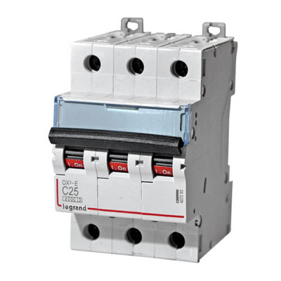 Автоматический выключатель Legrand DX3, 3 модуль, C класс, 3P, 25А, 10кА, (LEG.407861)