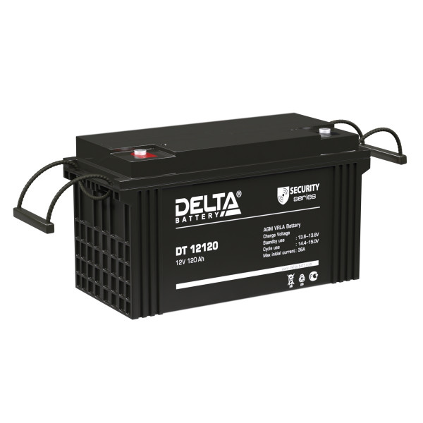 Аккумулятор для ИБП Delta Battery DT, 226х176х410 мм (ВхШхГ),  Необслуживаемый свинцово-кислотный,  12V/120 Ач, цвет: чёрный, (DT 12120)