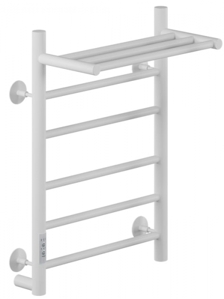 Электрический полотенцесушитель Ника WAY-2 60/50 с полкой RAL9016 белый матовый левый тэн
