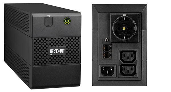 ИБП Eaton 5E, 850ВА, usb кабель в комплекте, линейно-интерактивный, напольный, 148х100х288 (ШхГхВ), 230V,  однофазный, Ethernet, (5E850iUSBDIN)