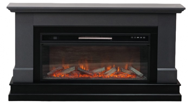 Линейный электрокамин Elekam Delta графит грей с очагом Pulsar 38