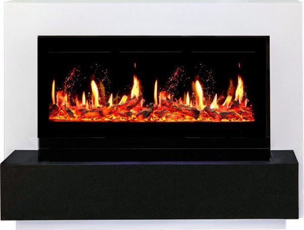 Линейный электрокамин Royal Flame Stockholm белый c очагом 5D V-ART 40