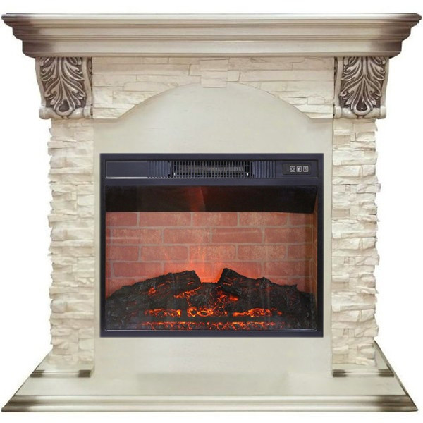 Электрокамин с широким очагом 2D Real-Flame Dublin LUX STD/EUG/24 WT Irvine 24