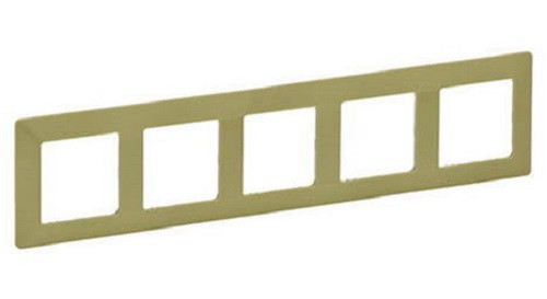 Рамка Legrand Valena Life, 5 постов, 86х370х10 мм (ВхШхГ), плоская, универсальная, цвет: лайм (LEG.754085)