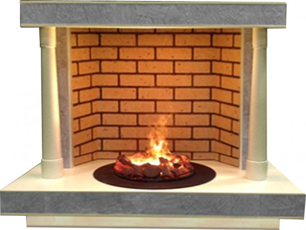 Электрокамин с широким очагом 3D Glenrich Корсика Carmen 3D Слоновая кость