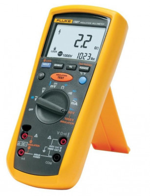 Мультиметр FLUKE, кабельный, с дисплеем, питание: батарейки, корпус: пластик, с измерением напряжения 50 В, 100 В, 250 В, 500 В и 1000 В, (2157271)