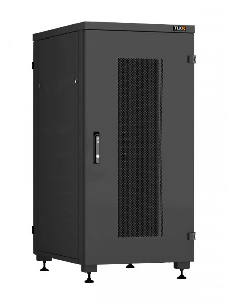 Шкаф телекоммуникационный напольный TLK Lite II, IP20, 24U, 1242х600х800 мм (ВхШхГ), дверь: перфорация, задняя дверь: металл, боковая панель: сплошная съемная, разборный, цвет: чёрный, (TFI-246080-PMMM-R-BK)