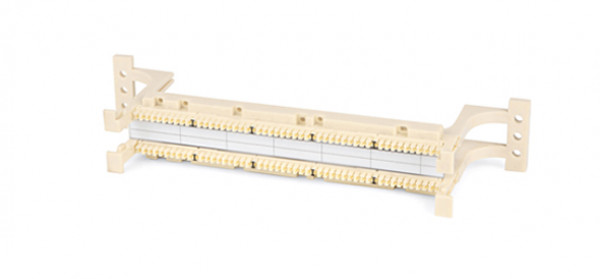 Коммутационная патч-панель Hyperline, настенная, 1HU, 50x110, универсальная, цвет: белый, (с подставкой), (110C-WL-50P)