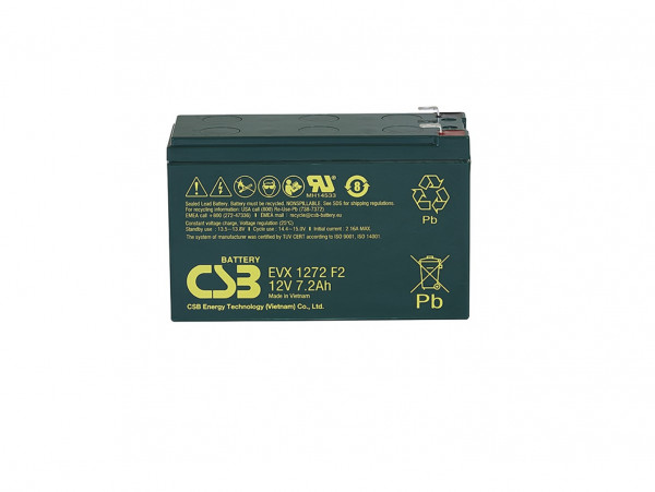 Аккумулятор для ИБП CSB Battery EVX, 94,3х64,8х150,9 мм (ВхШхГ),  необслуживаемый свинцово-кислотный,  12V/7,2 Ач, (EVX 1272)