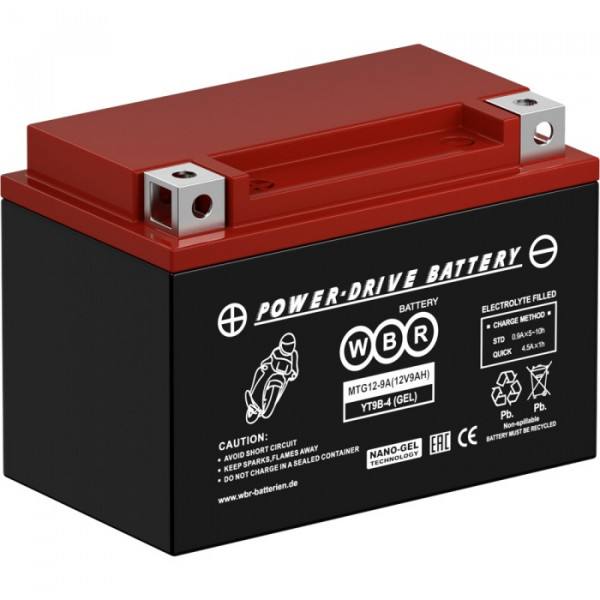 Аккумулятор для ИБП WBR MTG, 108х86х150 мм (ВхШхГ),  необслуживаемый свинцово-кислотный,  12V/9 Ач, (MTG 12-9-A)
