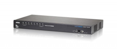 Переключатель KVM Aten, портов: 8, 44х256,6х437,2 мм (ВхШхГ), USB, цвет: чёрный