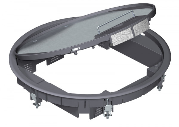 Люк напольный BETTERMANN GESR9, пластик, с ручкой, 60х324 мм (ВхШ), модулей: 12, в фальш-пол, цвет: чёрный