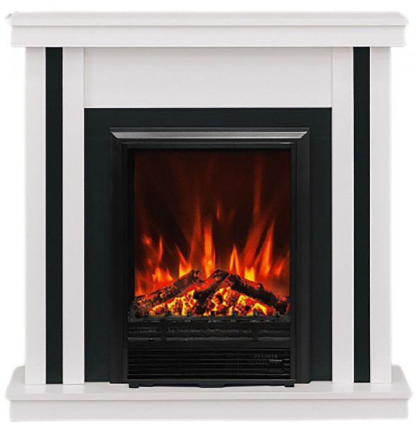 Электрокамин с классическим очагом 2D Elekam Neo с очагом Pulsar 23G белый с черным