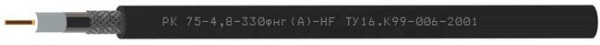 Кабель коаксиальный радиочастотный для систем кабельного/спутникового телевидения и видеонаблюдения, групповой прокладки, с пониженным дымо- и газовыделением РК75-4,8-330фнг(A)-HF (Спецкабель)